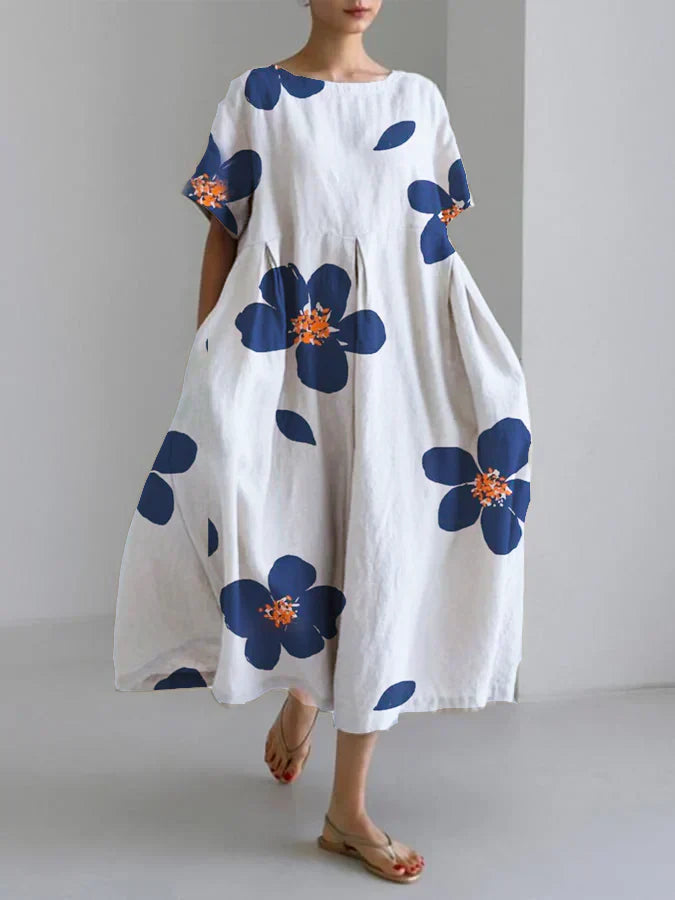Larisa | Vestido largo de verano con flores vibrantes