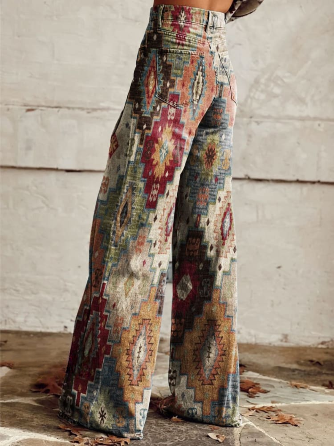 LÉA | Pantalones Retro con Estampado de Espiga, Elegantes y Modernos