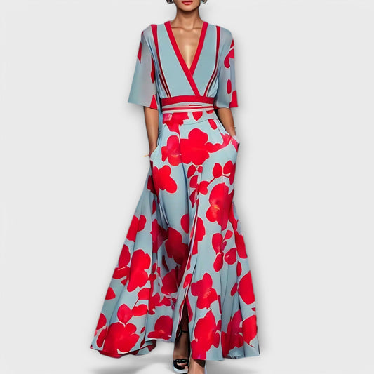 Ariana– Elegante vestido recto con estampado floral