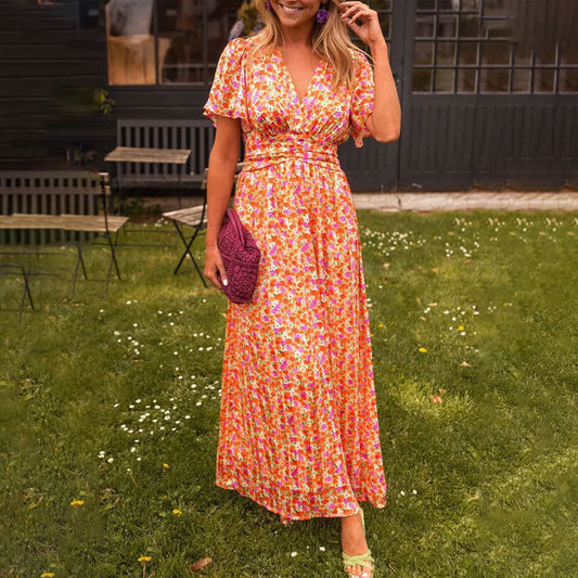 Larisa – Vestido escote en V estampado